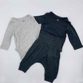 H&M 2-pack wrapover bodysuits + 1 pack jersey trousers