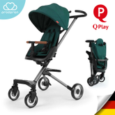 QPlay สีเขียว รถเข็นเด็กแบบนั่ง คล่องตัว พับได้ จากเยอรมนี