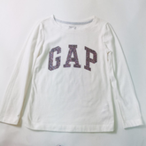 เสื้อยืดสีขาวแขนยาว Gap Kids USA XS(110) UK4-5 YRS