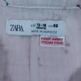  ZARA เสื้อแขนยาวผ้าฝ้ายสีครีมลายเชอรี่ไซส์ 12-18 