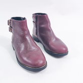 รองเท้า Zara Girls Burgundy Leather Ankle Boots