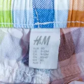 H&M กางเกงขาสั้นลายสก๊อตเอวเชือกผูก 9-12 m 
