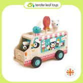 Tender Leaf Toys ของเล่นไม้ รถของเล่น รถตู้เพนกวินขายไอติม Penguin's Gelato Van