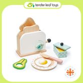 Tender Leaf Toys ของเล่นไม้ ของเล่นบทบาทสมมติ ชุดทำอาหาร ชุดปิ้งขนมปังมื้อเช้า Breakfast Toaster Set