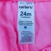 carter's กางเกงเลกกิ้งขายาวลายขวางขาวชมพูกางเกงเลกกิ้งขายาวส้มอ่อน 24m 