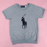 POLO BY RALPH LAUREN เสื้อยืดแขนสั้นสีเทาไซส์ 5 