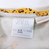 เสื้อทีเชิ้ตแขนสั้น พิมพ์ลายสัตว์  ZARA   size 4-5 YEARS CM 110