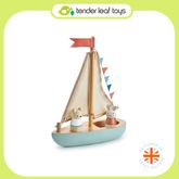 Tender Leaf Toys ของเล่นไม้ ของเล่นบทบาทสมมติ เรือใบของสองเพื่อนซี้ Sailaway Boat