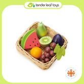 Tender Leaf Toys ของเล่นไม้ ของเล่นบทบาทสมมติ ชุดทำอาหาร ตะกร้าหวายผลไม้ Fruity Basket