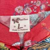 Papillon เสื้อแขนสั้นผ้าฝ้ายสีแดงลายเสือไซส์ L