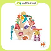 Tender Leaf Toys ของเล่นไม้ ของเล่นเสริมพัฒนาการ ตัวต่อสัตว์น้อยแห่งท้องทะเล Stacking Coral Reef