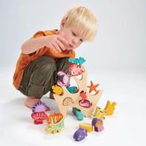 Tender Leaf Toys ของเล่นไม้ ของเล่นเสริมพัฒนาการ ตัวต่อสัตว์น้อยแห่งท้องทะเล Stacking Coral Reef