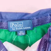 Polo Ralph Lauren เสื้อเชิ้ตแขนยาวสีกรมแถบหน้าสีเขียว 9M $250