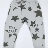 Zara baby boy กางเกงขายาวผ้ายืด สีเทาลายดาว 18-24 