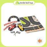 Tender Leaf Toys ของเล่นไม้ รถของเล่น ชุดพรมแข่งรถ Formula One Racing Playmat