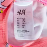 H&M ชุดว่ายน้ำเด็กหญิงสีโอรส 1-2 y 