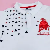 Lamborghini polo shirt child  เสื้อโปโลคอปกสีขาวไซส์ 8y