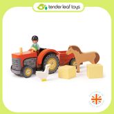 Tender Leaf Toys ของเล่นไม้ รถของเล่น รถแทรกเตอร์ฟาร์ม Farmyard Tractor