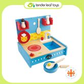 Tender Leaf Toys ของเล่นไม้ ชุดครัวเด็ก ของเล่นบทบาทสมมติ ชุดครัวแบบพกพา Pop Up Kitchen