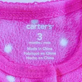 carter's ชุดหมีแขนขายาวสีชมพูลายดอก 3mชุดหมีแขนขายาวสีชมพูเข้มลายจุดสีขาว 3m 