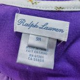 Ralph Lauren ชุดบอดี้เด็ก Size 9M สีม่วง ผ้ากํามะหยี่ สภาพใหม่95% นุ่มมาก 
