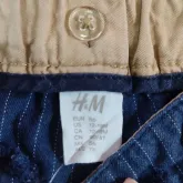 H&M กางเกงขายาวลายทางสีกรม,ขาว 12-18m