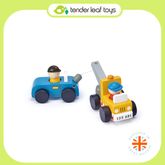 Tender Leaf Toys ของเล่นไม้ รถของเล่น รถบรรทุกพ่วง Tow Truck