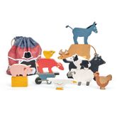 Tender Leaf Toys ของเล่นไม้ ของเล่นเสริมพัฒนาการ ชุดสัตว์เลี้ยงในฟาร์ม Stacking Farmyard