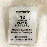 carter's ชุดหมีแขนสั้นขาเว้าสีชมพู12m  carter's ชุดหมีแขนระบายขาเว้าสีเหลือง