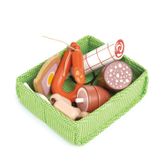 Tender Leaf Toys ของเล่นไม้ ของเล่นบทบาทสมมติ ตะกร้าเนื้อสัตว์ Charcuterie Crate