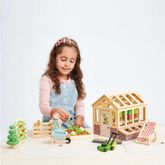 Tender Leaf Toys ของเล่นไม้ บ้านตุ๊กตา ชุดเรือนไม้และสวนผัก Greenhouse and Garden Set