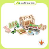 Tender Leaf Toys ของเล่นไม้ บ้านตุ๊กตา ชุดเรือนไม้และสวนผัก Greenhouse and Garden Set