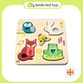 Tender Leaf Toys ของเล่นไม้ของเล่นเสริมพัฒนาการ บอร์ดกระตุ้นประสาทสัมผัสลายสัตว์Touchy Feely Animals
