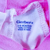 Gerber ชุดหมีแขนขายาวสีชมพูมีรูปหมู 3-6m