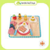 Tender Leaf Toys ของเล่นไม้ ชองเล่นบทบาทสมมติ ชุดทำอาหาร ชุดอาหารเช้า Breakfast Tray