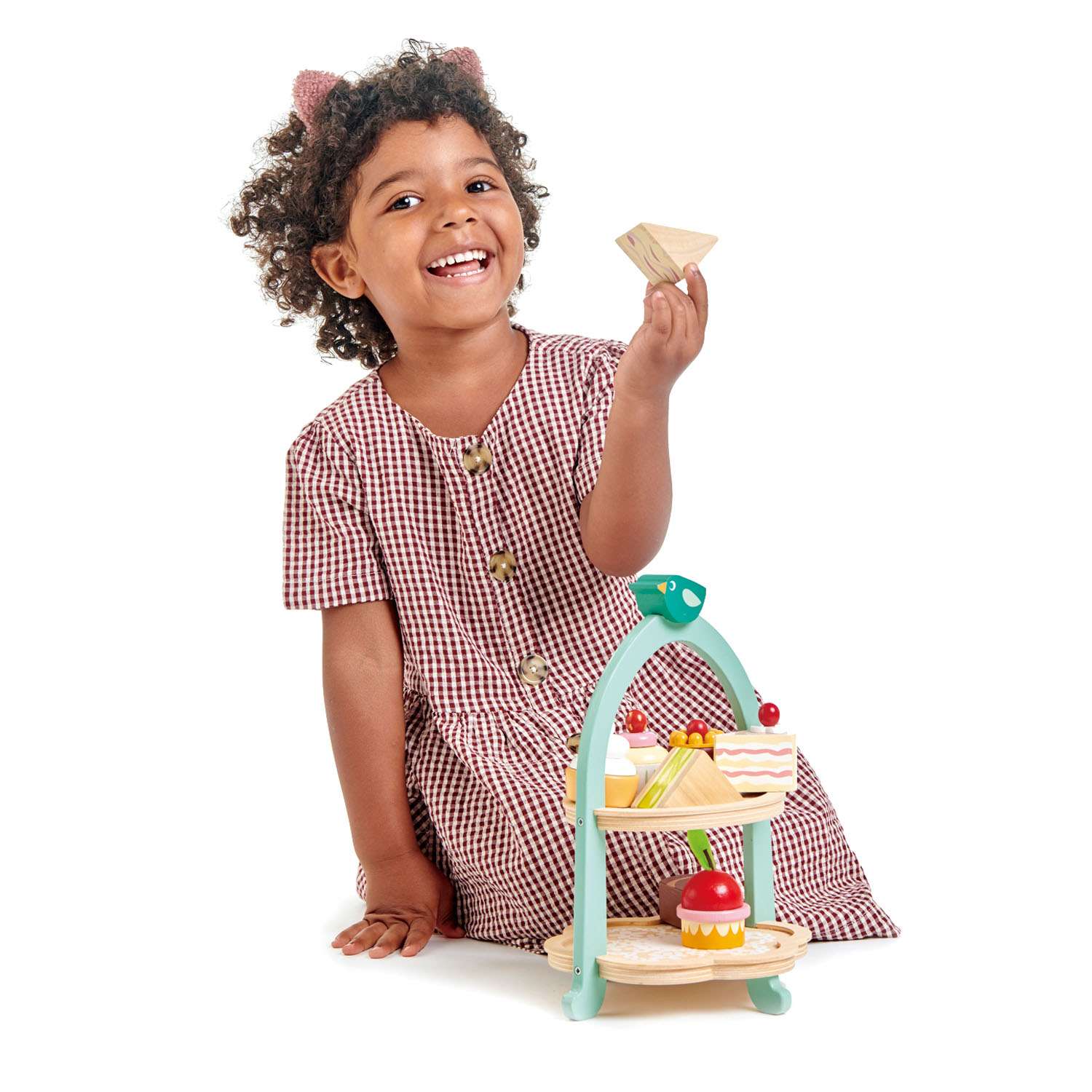 Tender Leaf Toys ของเล่นไม้ ของเล่นบทบาทสมมติ ชุดทำอาหาร ของว่างยามบ่าย Birdie Afternoon Tea Stand