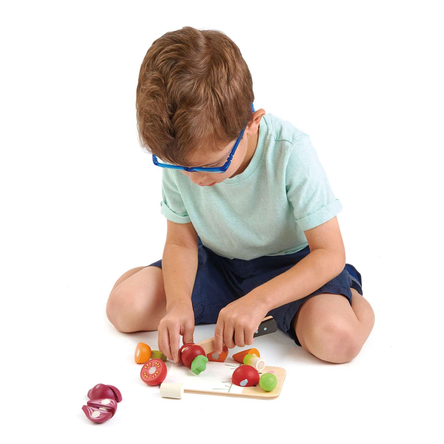 Tender Leaf Toys ของเล่นไม้ ของเล่นบทบาทสมมติ ชุดทำอาหาร ชุดหั่นผัก Mini Chef Chopping Board