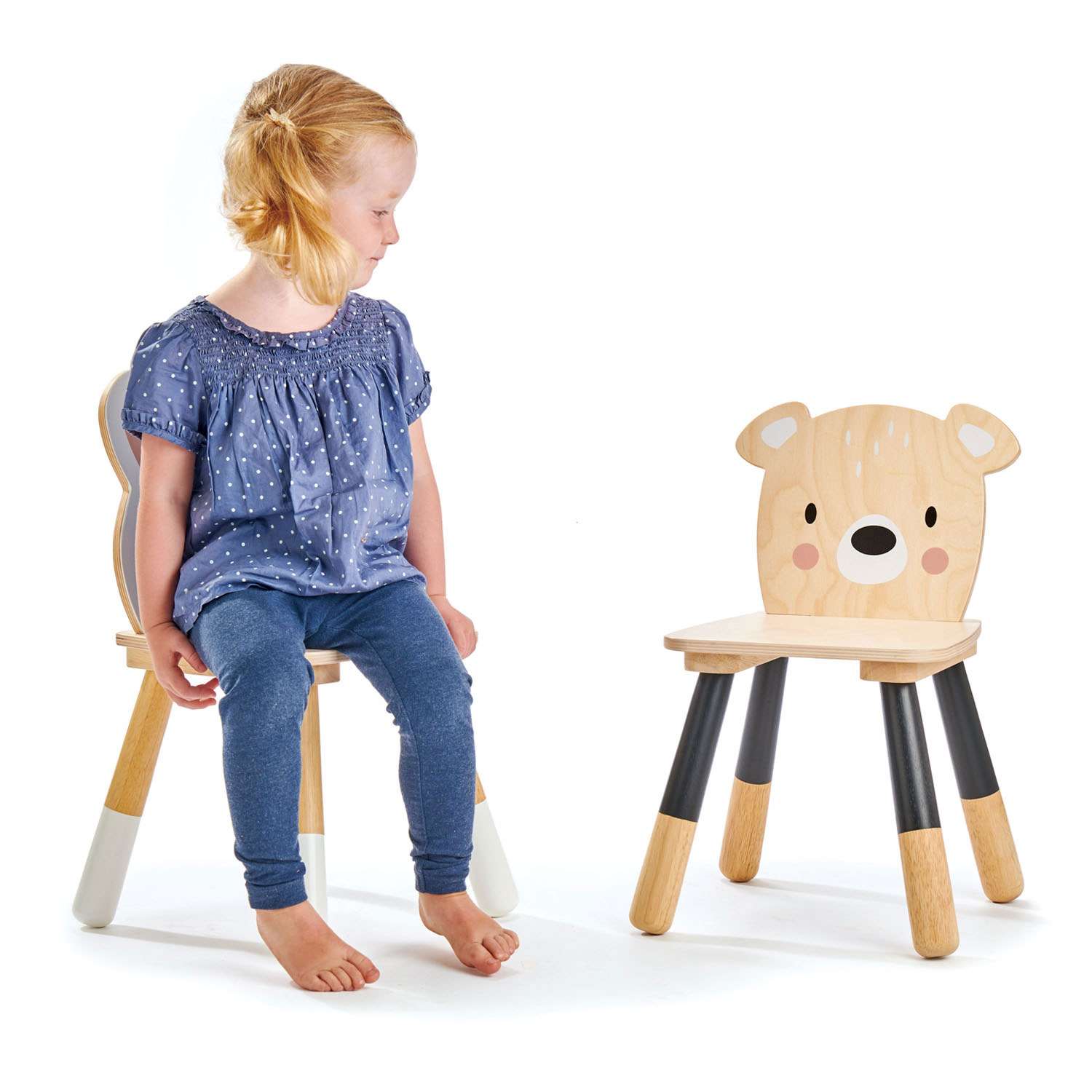 Tender Leaf Toys เฟอร์นิเจอร์เด็ก เฟอร์นิเจอร์ไม้ เก้าอี้ลายหมีน้อย Forest Bear Chair