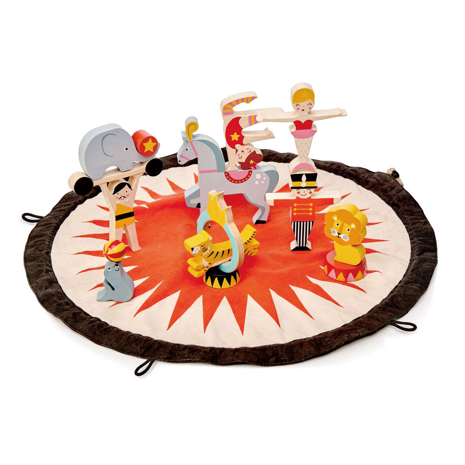 Tender Leaf Toys ของเล่นไม้ ของเล่นเสริมพัฒนาการ กองละครสัตว์ Circus Stacker