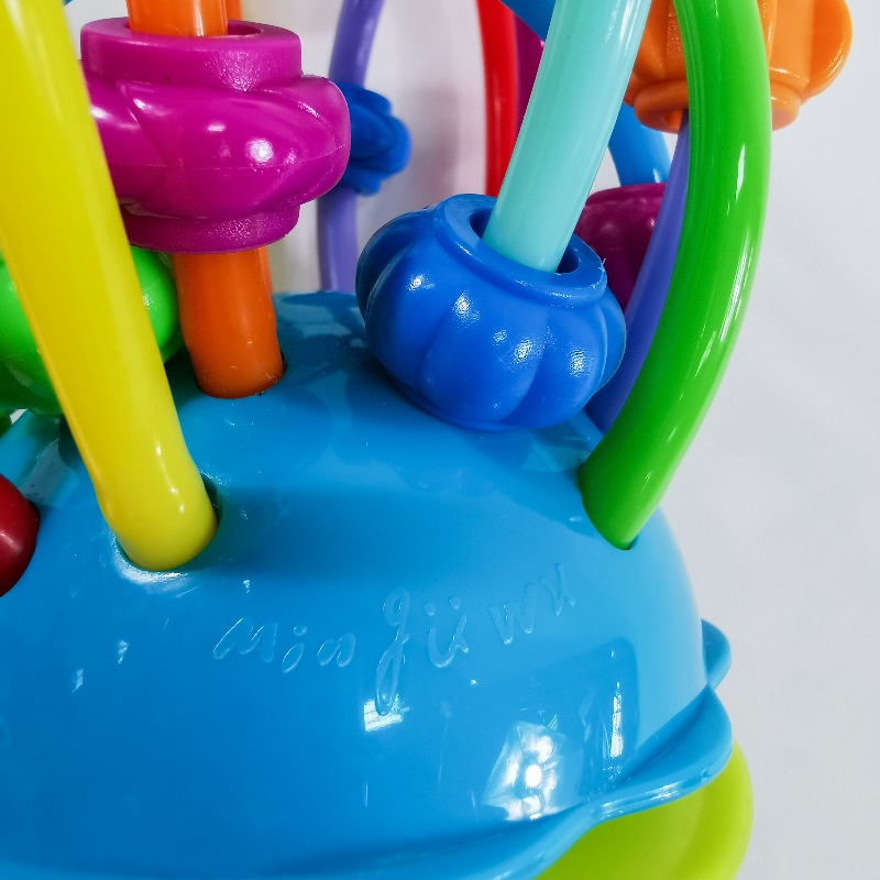 ของเล่นขดเลื่อนลูกปัดติดโต๊ะอาหารเด็ก Colorful Bead Highchair Toy