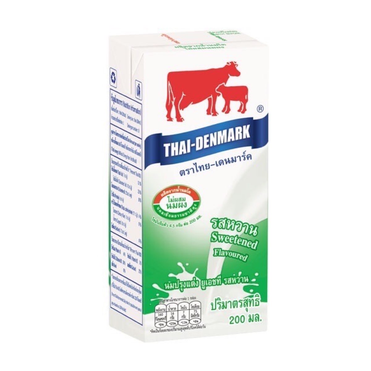 นมไทย-เดนมาร์ค รสหวาน ขนาด 200 ml.บรรจุ 36 กล่อง