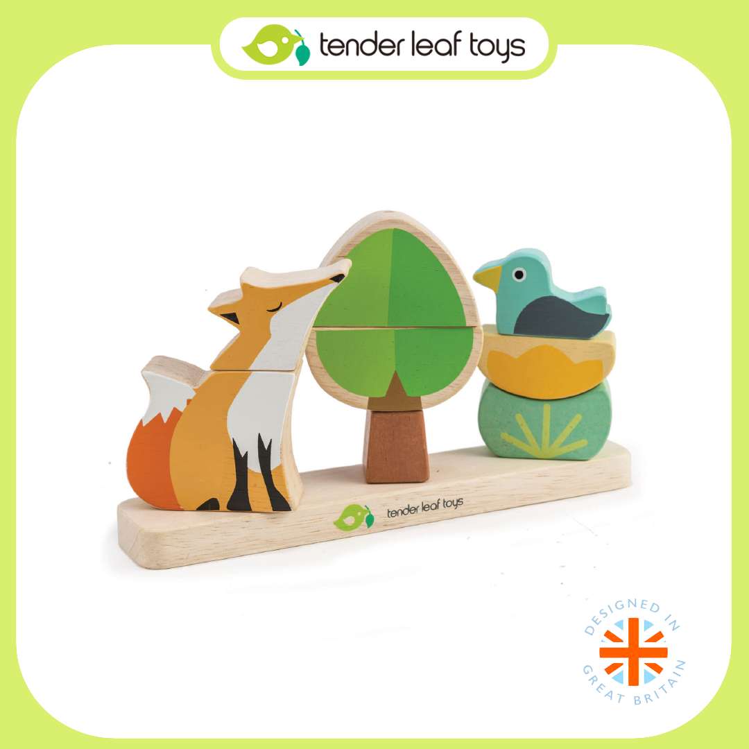 Tender Leaf Toys ของเล่นไม้ ของเล่นเสริมพัฒนาการ ชุดตัวต่อแม่เหล็กหมาป่า Foxy Magnetic Stacker