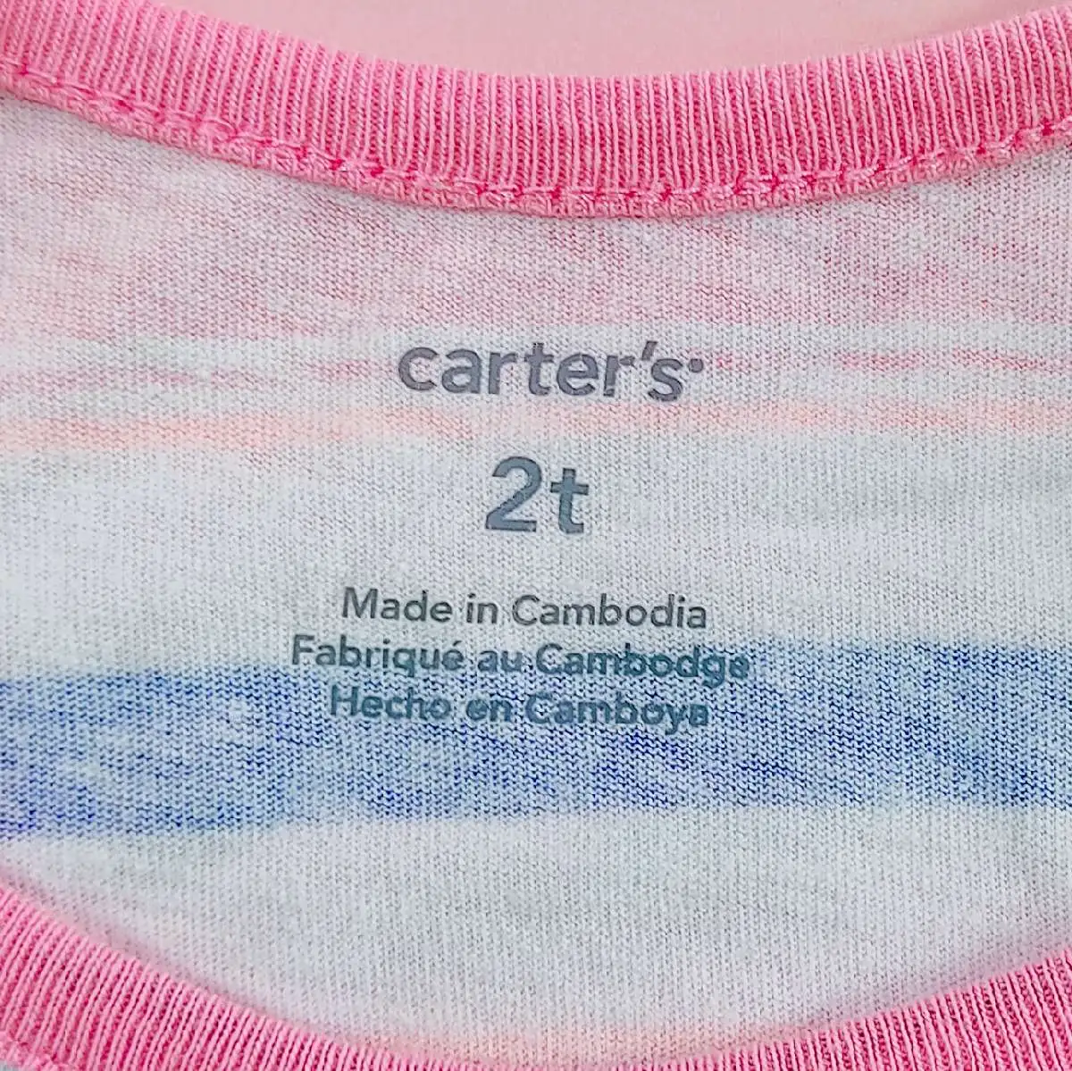 carter's เสื้อกามลายขวางสลับสี2t กางเกงขาสั้นสียีนส์