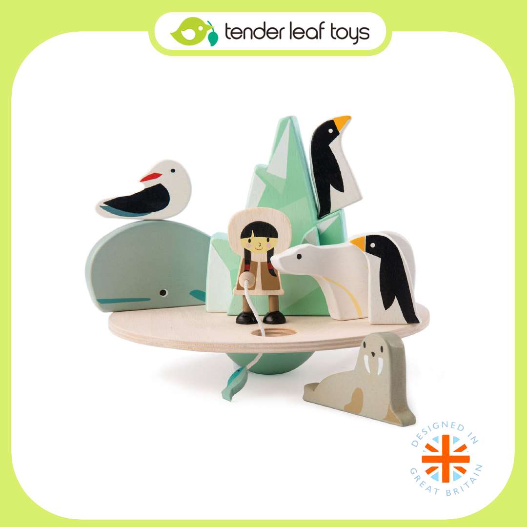 Tender Leaf Toys ของเล่นไม้ ของเล่นเสริมพัฒนาการ ฝึกสมาธิกับสัตว์น้อยเมืองหนาวBalancing Polar Circle