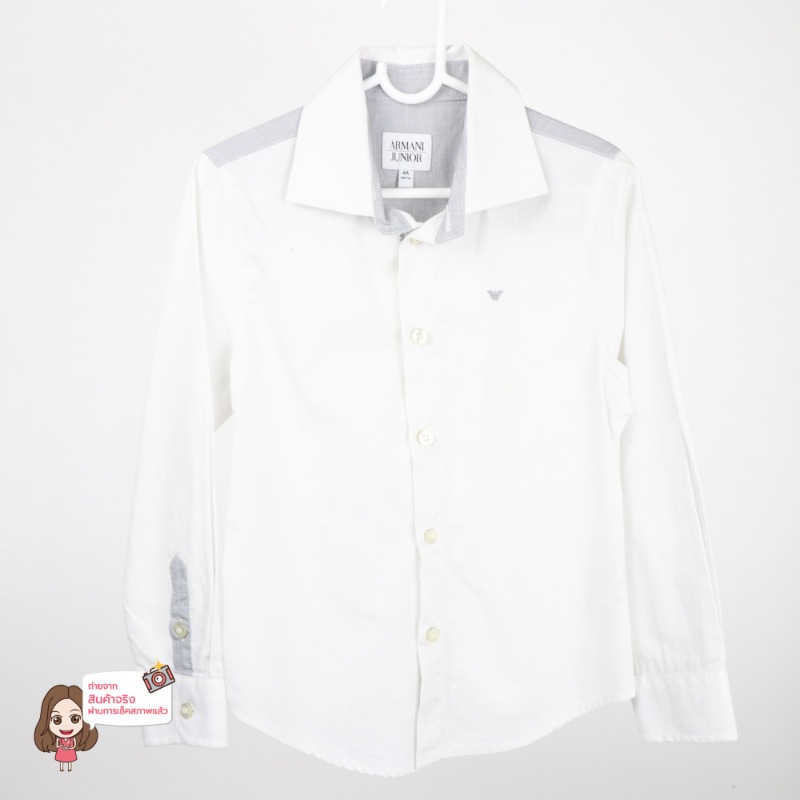 เสื้อเชิ้ต Armani Junior ไซส์ 4A (100cm)สีขาวเทา