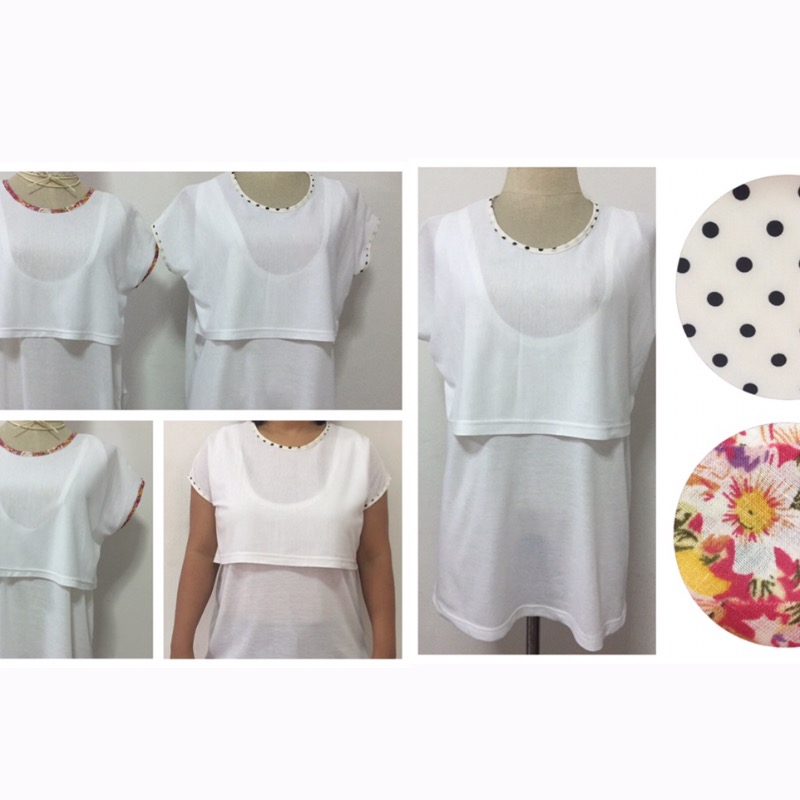 เสื้อยืดให้นมสีขาว