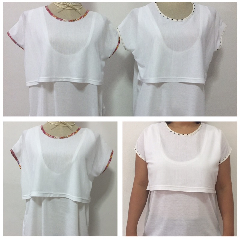 เสื้อยืดให้นมสีขาว