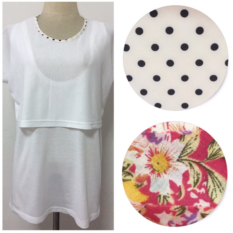 เสื้อยืดให้นมสีขาว
