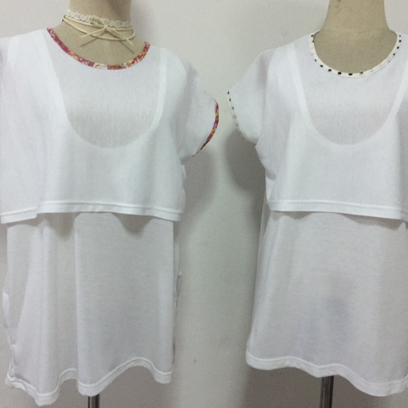 เสื้อยืดให้นมสีขาว