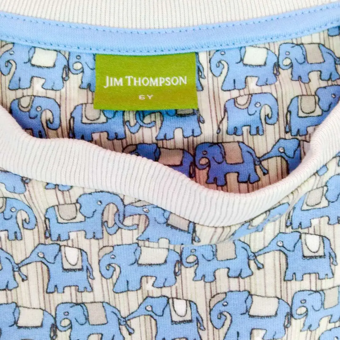 Jim Thompson เสื้อยืดแขนสั้นลายช้างไซส์6y